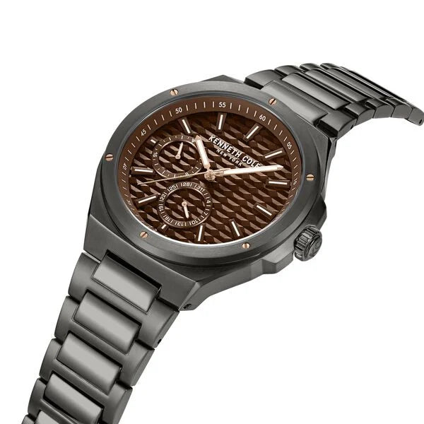 Kenneth Cole Quartz Multifunction Brown Dial Stainless Steel Strap Watch for Men KCWGK0035404MN - KRISHNA WATCH COMPANY