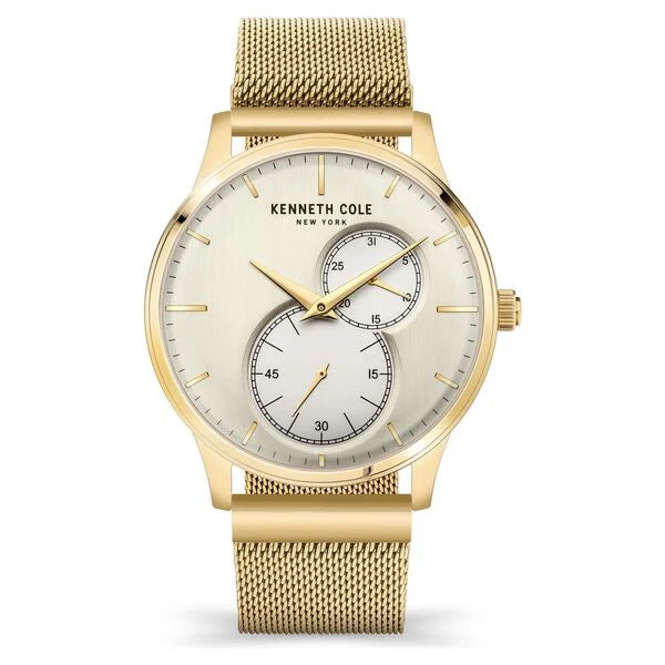 Kenneth Cole Quartz Analog Champagne Dial Stainless Steel Strap Watch for Men nekcwgk2125202mn - KRISHNA WATCH COMPANY