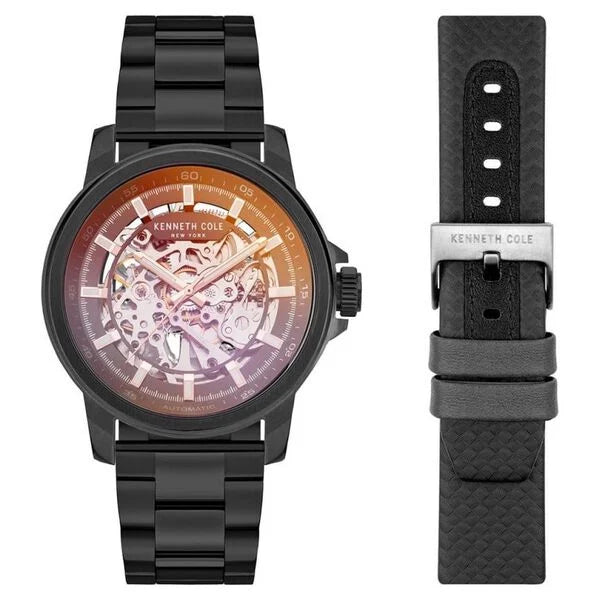 Kenneth Cole Automatic Leather Strap Watch for Men nekcwgl2104103mn - KRISHNA WATCH COMPANY