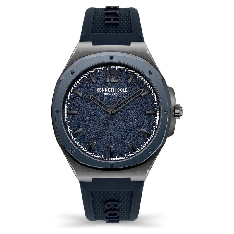 Kenneth Cole Quartz Analog Blue Dial Silicone Strap Watch for Men KCWGM2125002MN - KRISHNA WATCH COMPANY