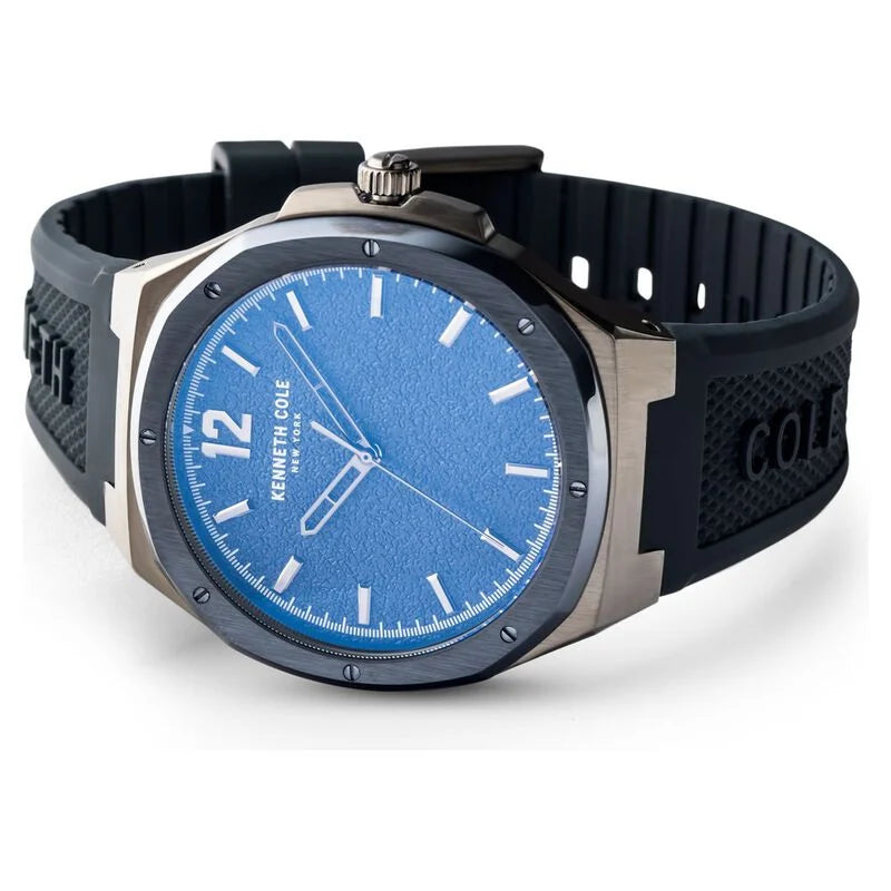 Kenneth Cole Quartz Analog Blue Dial Silicone Strap Watch for Men KCWGM2125002MN - KRISHNA WATCH COMPANY
