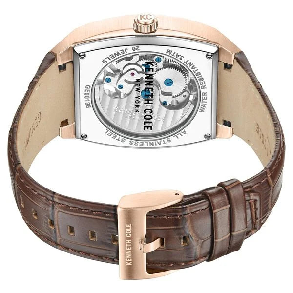 Kenneth Cole Automatic White Dial Leather Strap Watch For Men kcwgx0063802mn - KRISHNA WATCH COMPANY