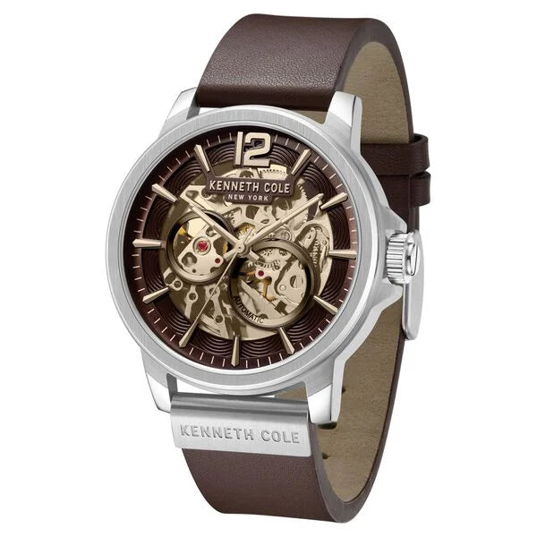 Kenneth Cole Kenneth Cole Automatic Brown Dial Leather Strap Watch For Men kcwgx2124701mn - KRISHNA WATCH COMPANY