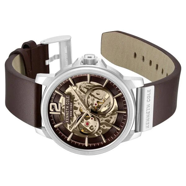 Kenneth Cole Kenneth Cole Automatic Brown Dial Leather Strap Watch For Men kcwgx2124701mn - KRISHNA WATCH COMPANY