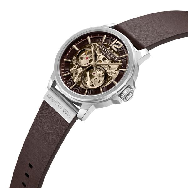 Kenneth Cole Kenneth Cole Automatic Brown Dial Leather Strap Watch For Men kcwgx2124701mn - KRISHNA WATCH COMPANY