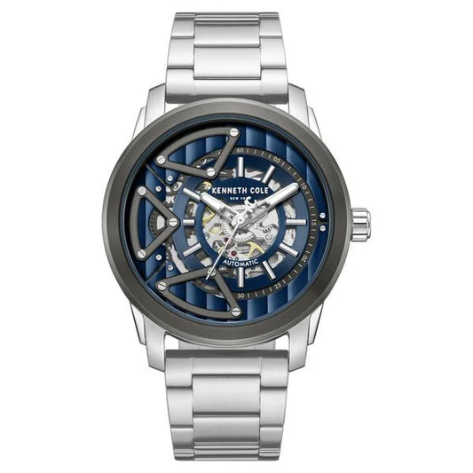 Kenneth Cole Automatic Blue Dial Silver Colour Stainless Steel Strap Watch For Men kcwgy0064903mn