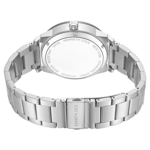 Kenneth Cole Automatic Blue Dial Silver Colour Watch For Men - KCWGY0064903MN - KRISHNA WATCH COMPANY