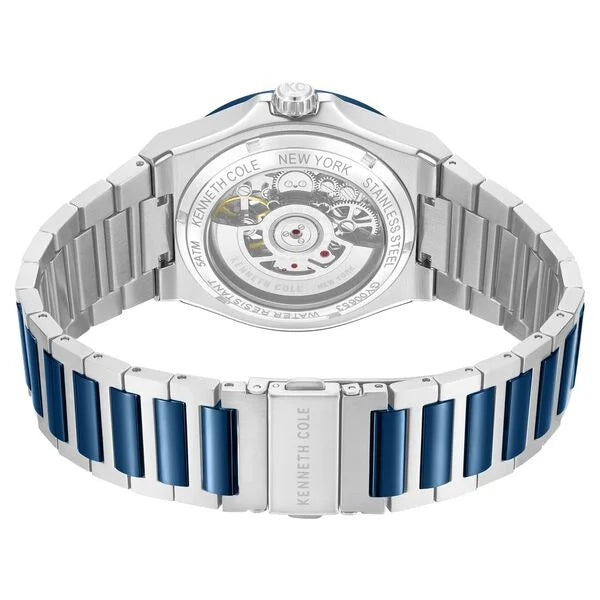 Kenneth Cole Automatic Silver Dial Two Toned Watch For Men - KCWGY0065304MN - KRISHNA WATCH COMPANY