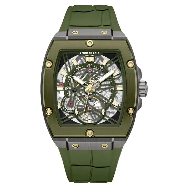 Kenneth Cole Automatic Green Dial Green Colour Silicone Strap Watch For Men kcwgz0067804mn - KRISHNA WATCH COMPANY