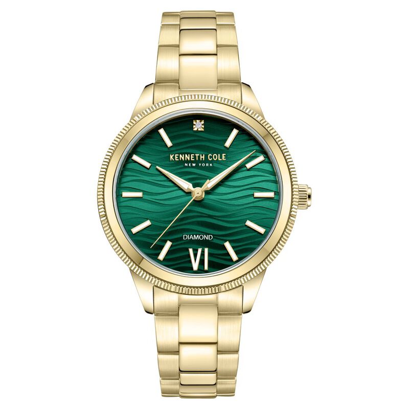 Kenneth Cole Quartz Analog Green dial Metal Strap Watch for Women - KCWLG0017703LD - KRISHNA WATCH COMPANY