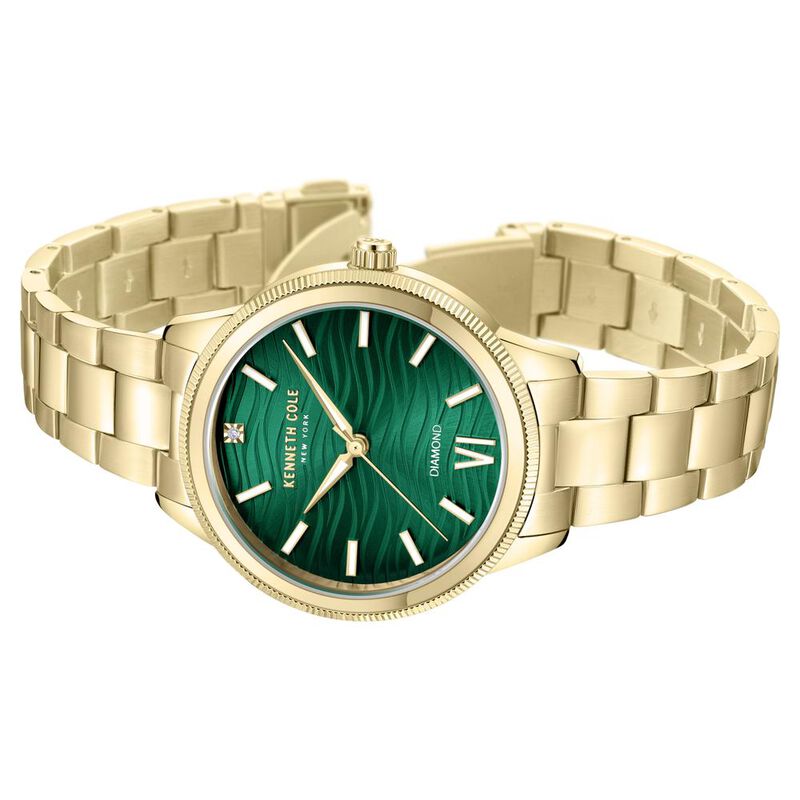 Kenneth Cole Quartz Analog Green dial Metal Strap Watch for Women - KCWLG0017703LD - KRISHNA WATCH COMPANY