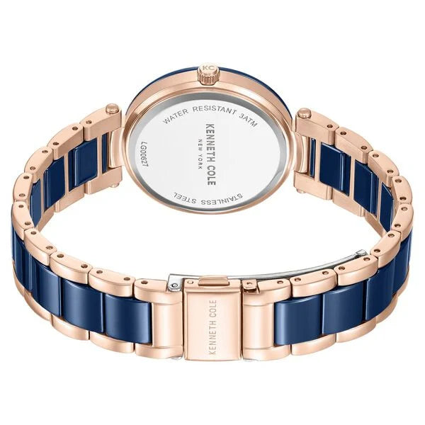 Kenneth Cole Quartz Analog Blue Dial Blue Stainless Steel & Ceramic Strap Watch For Women kcwlg0062701ld - KRISHNA WATCH COMPANY