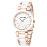 Kenneth Cole Quartz Analog White Dial White Stainless Steel & Ceramic Strap Watch For Women kcwlg0062702ld - KRISHNA WATCH COMPANY