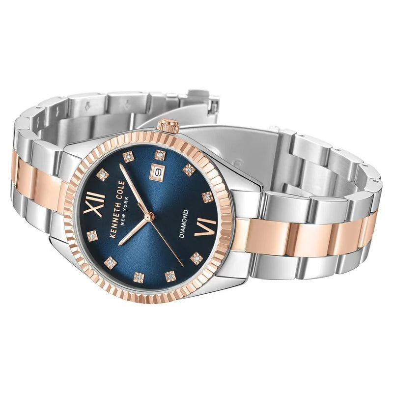 Kenneth Cole Quartz Analog Blue dial Stainless Steel Strap Watch for Women KCWLH0026902LD - KRISHNA WATCH COMPANY