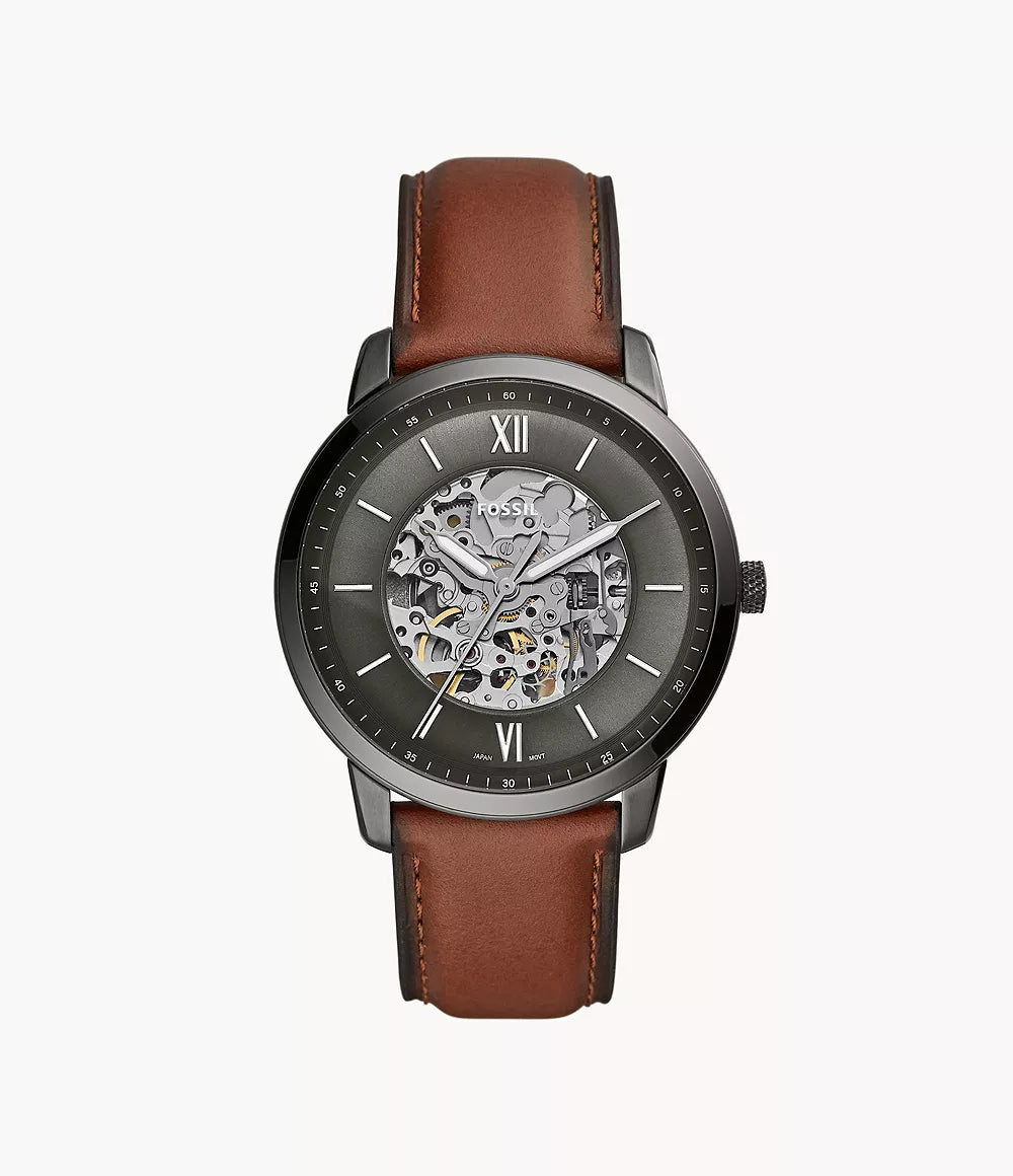 FOSSIL Neutra Automatic Amber Leather Watch ME3161 - KRISHNA WATCH COMPANY