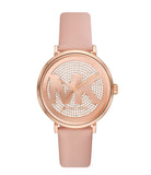 Michael Kors Women Quartz Rose Gold Dial Analog Leather Watch MK2957