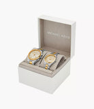 Michael Kors Lennox Three-Hand Two-Tone Stainless Steel Watch Gift Set MK7503SET - KRISHNA WATCH COMPANY