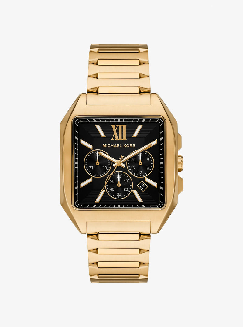 Michael Kors Men Brass Dial & Stainless Steel Bracelet Watch MK9281