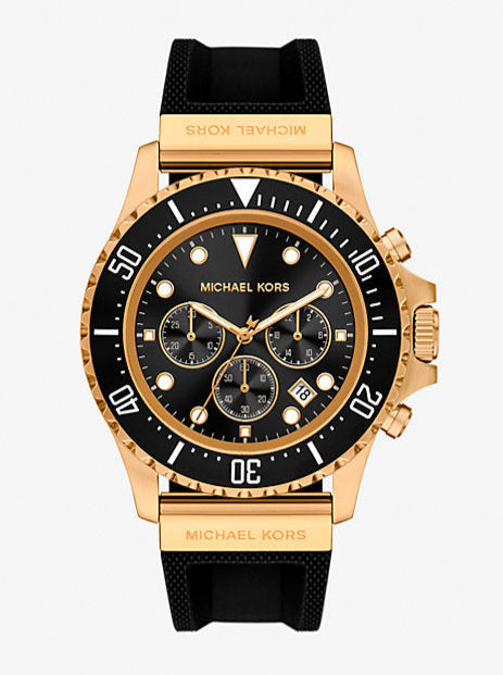 Michael Kors Outlet Oversized Everest Gold-Tone and Silicone Watch - MKO1162 - KRISHNA WATCH COMPANY