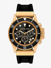 Michael Kors Outlet Oversized Everest Gold-Tone and Silicone Watch - MKO1162