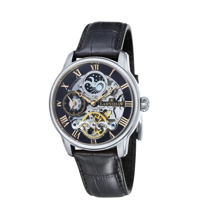 EARNSHAW Longitude Automatic Skeleton Dual Time Multifunction Watch for Men ES-8006-04