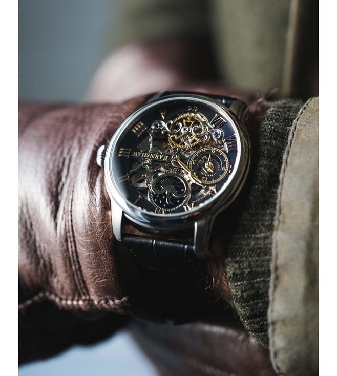 EARNSHAW Longitude Automatic Skeleton Dual Time Multifunction Watch for Men ES-8006-04 - KRISHNA WATCH COMPANY