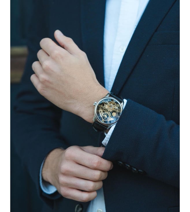 EARNSHAW Longitude Automatic Skeleton Dual Time Multifunction Watch for Men ES-8006-04 - KRISHNA WATCH COMPANY