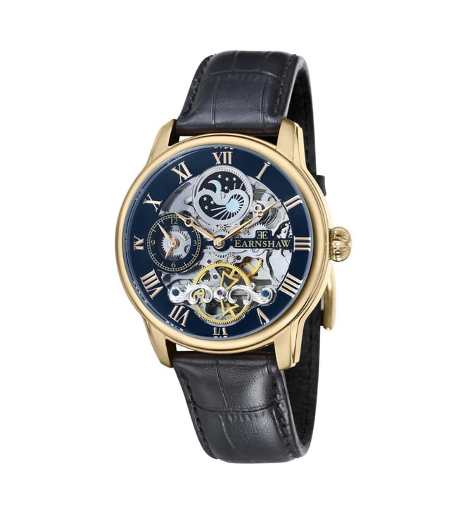 EARNSHAW Longitude Automatic Skeleton Dual Time Multifunction Watch for Men ES-8006-05 - KRISHNA WATCH COMPANY