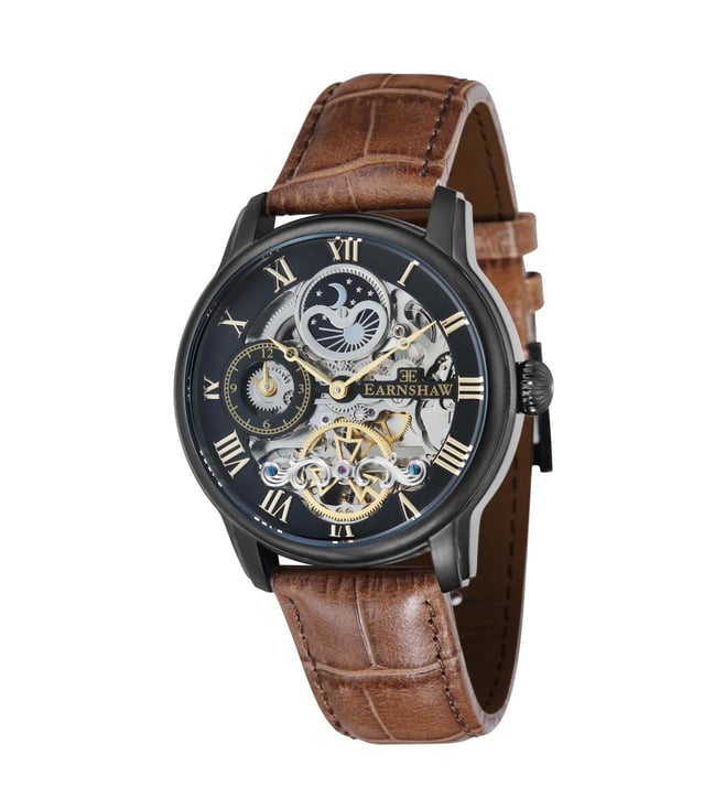 EARNSHAW Longitude Automatic Skeleton Dual Time Multifunction Watch for Men ES-8006-10 - KRISHNA WATCH COMPANY