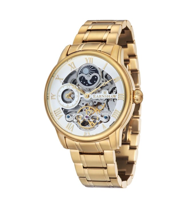 EARNSHAW Longitude Automatic Skeleton Dual Time Multifunction Watch for Men ES-8006-22 - KRISHNA WATCH COMPANY