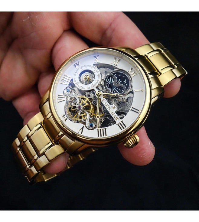 EARNSHAW Longitude Automatic Skeleton Dual Time Multifunction Watch for Men ES-8006-22 - KRISHNA WATCH COMPANY