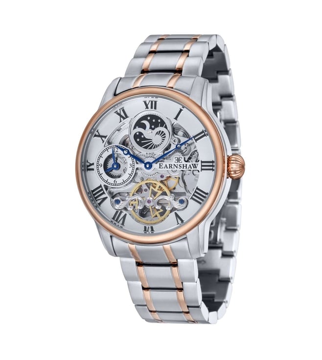 EARNSHAW Longitude Automatic Skeleton Dual Time Multifunction Watch for Men ES-8006-33 - KRISHNA WATCH COMPANY