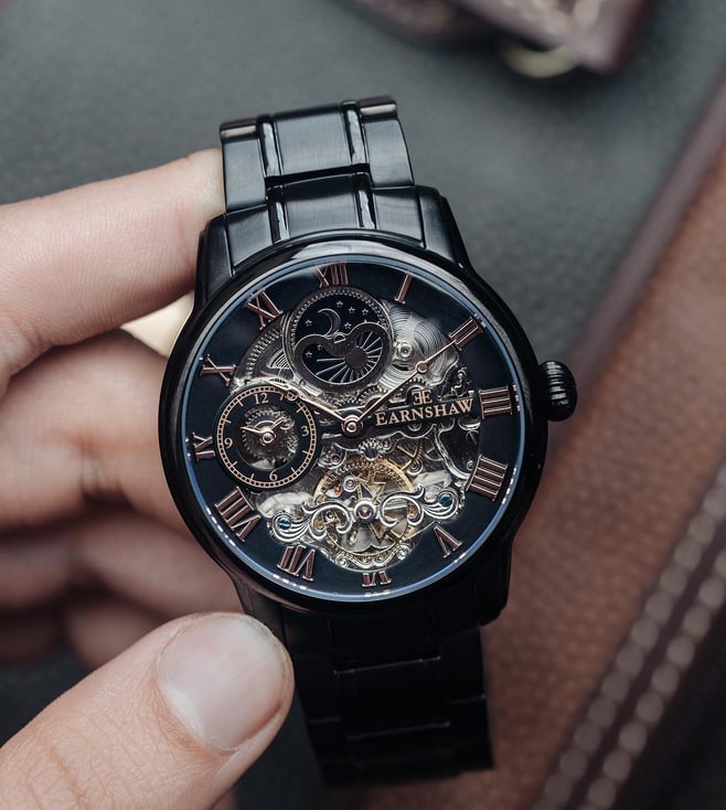 EARNSHAW Longitude Skeleton Automatic Multifunction Watch for Men ES - 8006-55 - KRISHNA WATCH COMPANY