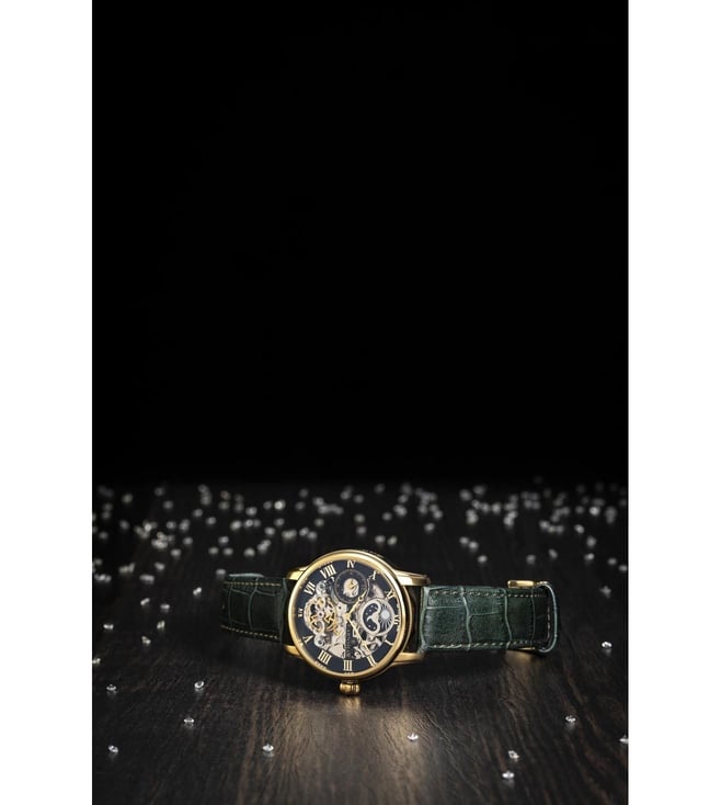 EARNSHAW Longitude Automatic Skeleton Dual Time Multifunction Watch for Men - ES - 8006-09 - KRISHNA WATCH COMPANY