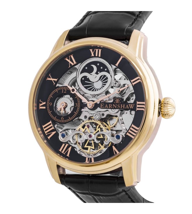 EARNSHAW Longitude Automatic Skeleton Watch for Men ES-8006-07 - KRISHNA WATCH COMPANY