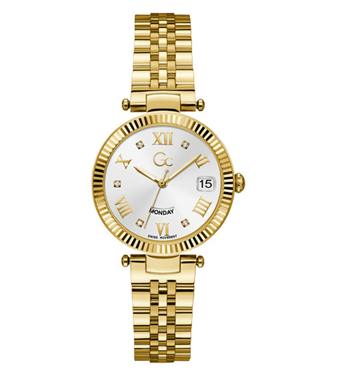 GC Quartz Day/Date White Round Women's Z01004L1MF - KRISHNA WATCH COMPANY