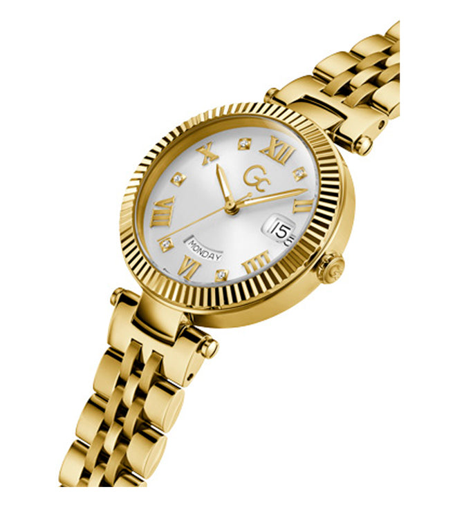 GC Quartz Day/Date White Round Women's Z01004L1MF - KRISHNA WATCH COMPANY