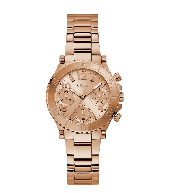 GUESS COSMIC Women Rose Gold Round Dial Analog Watch - GW0465L2 - KRISHNA WATCH COMPANY