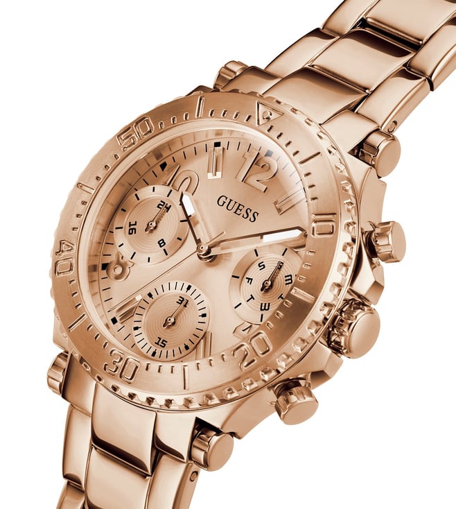 GUESS COSMIC Women Rose Gold Round Dial Analog Watch - GW0465L2 - KRISHNA WATCH COMPANY