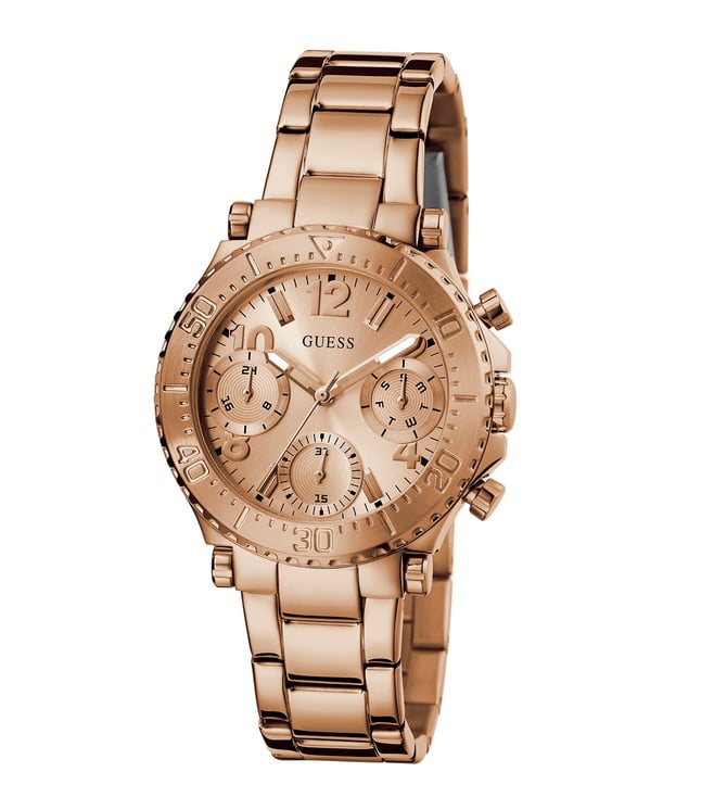 GUESS COSMIC Women Rose Gold Round Dial Analog Watch - GW0465L2 - KRISHNA WATCH COMPANY