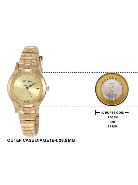 Sonata Analog Watch for Women NP8098YM02 - KRISHNA WATCH COMPANY