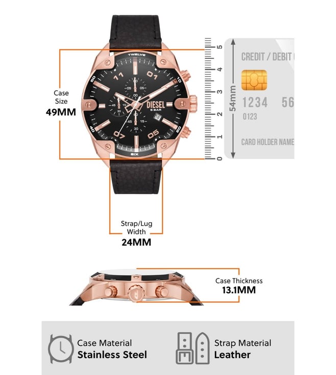 Diesel Spiked Chronograph Analog Watch for Men DZ4607 - KRISHNA WATCH COMPANY