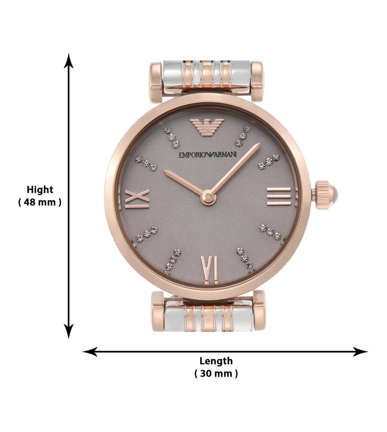 EMPORIO ARMANI Gianni T-Bar Analog Watch for Women - AR11223 - KRISHNA WATCH COMPANY