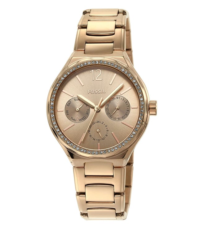 Eevie Multifunction Rose Gold Stainless Steel Watch BQ3721 - KRISHNA WATCH COMPANY