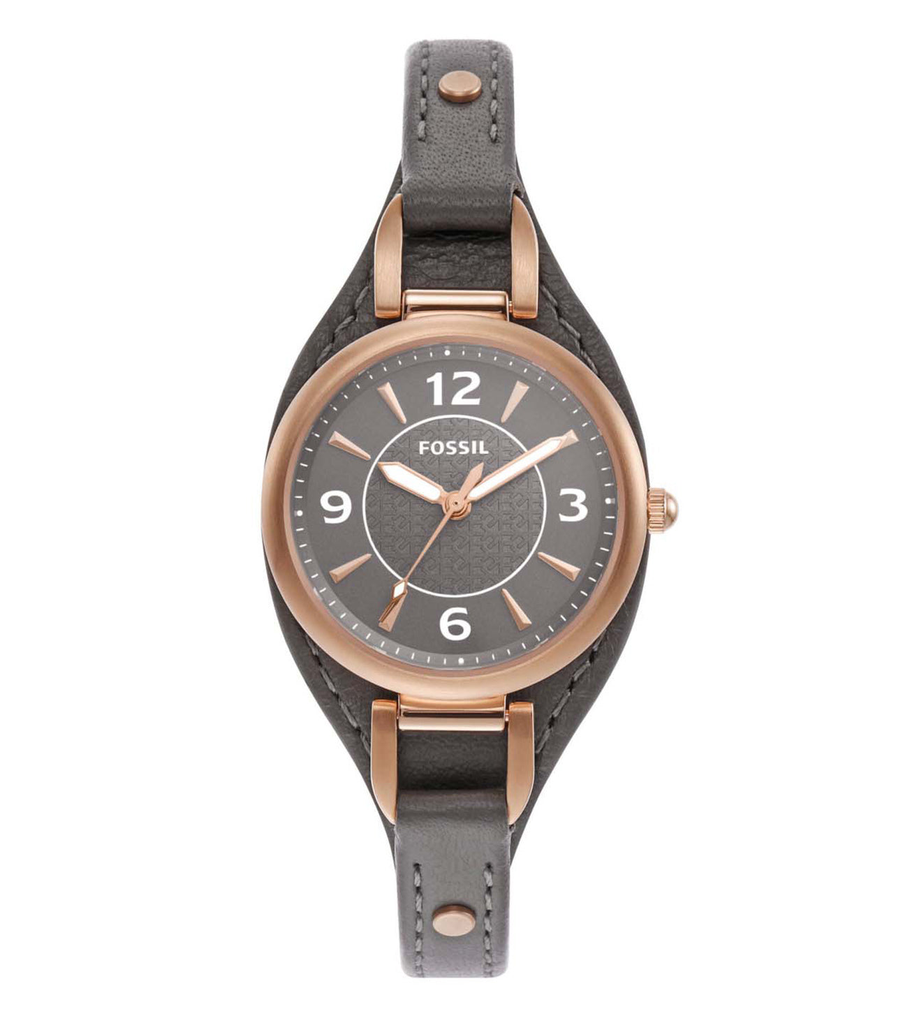 Carlie Three-Hand Black Eco Leather Watch ES5212 - KRISHNA WATCH COMPANY