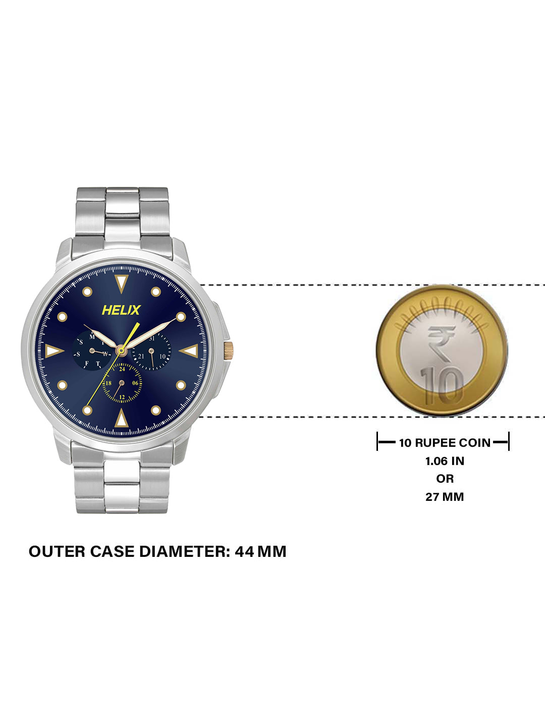 helix Analog Blue Dial Men's Watch - TW027HG33 - KRISHNA WATCH COMPANY