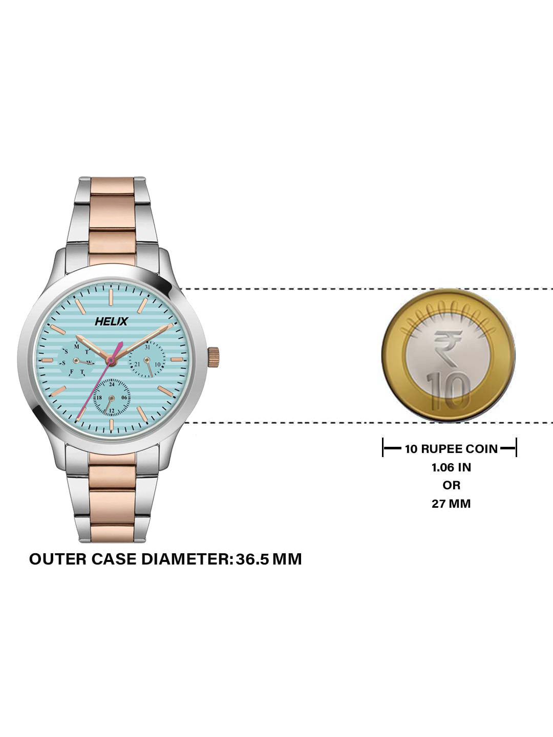 helix Analog Blue Dial Women's Watch - TW053HL03 - KRISHNA WATCH COMPANY