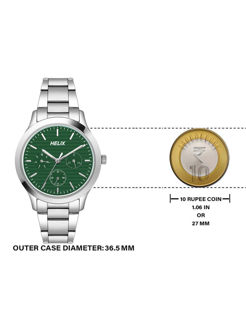 helix Analog Green Dial Women's Watch - TW053HL02 - KRISHNA WATCH COMPANY