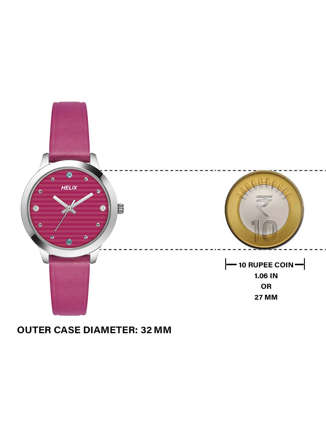 helix Analog Pink Dial Women's Watch - TW022HL20 - KRISHNA WATCH COMPANY