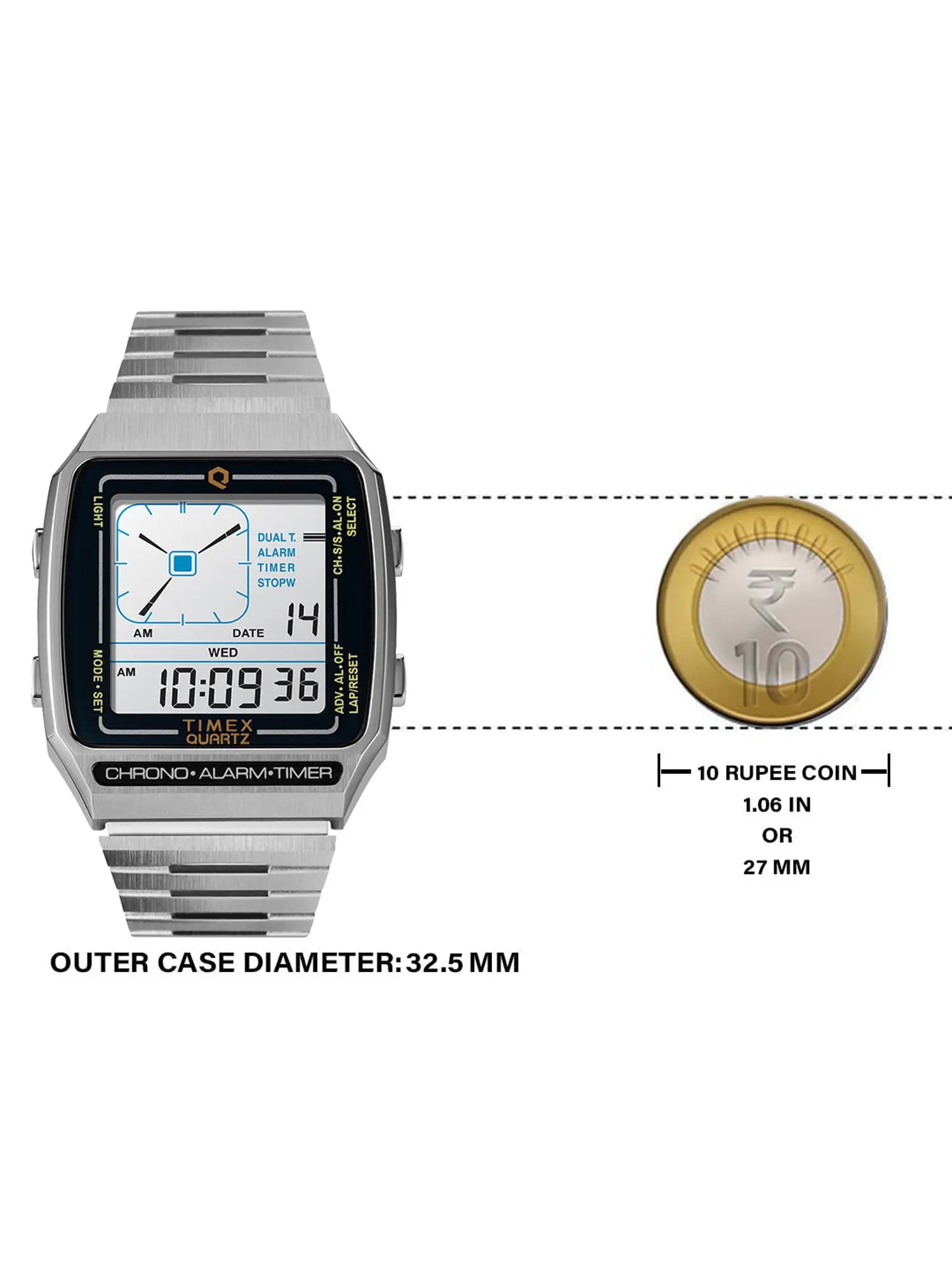 TIMEX Q Timex Reissue Digital LCA 32.5mm Bracelet Watch TW2U72400 - KRISHNA WATCH COMPANY